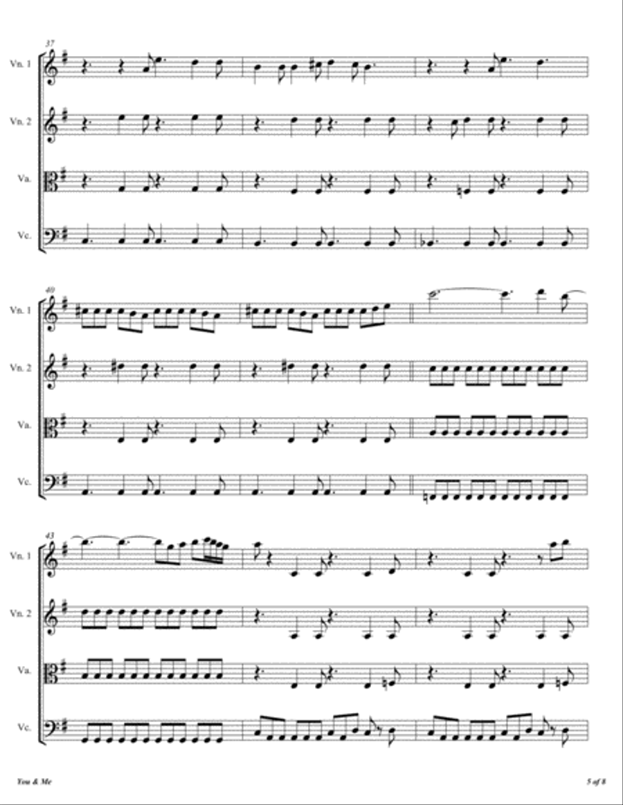 You & Me You & Me String Quartet scores gallery preview page 6