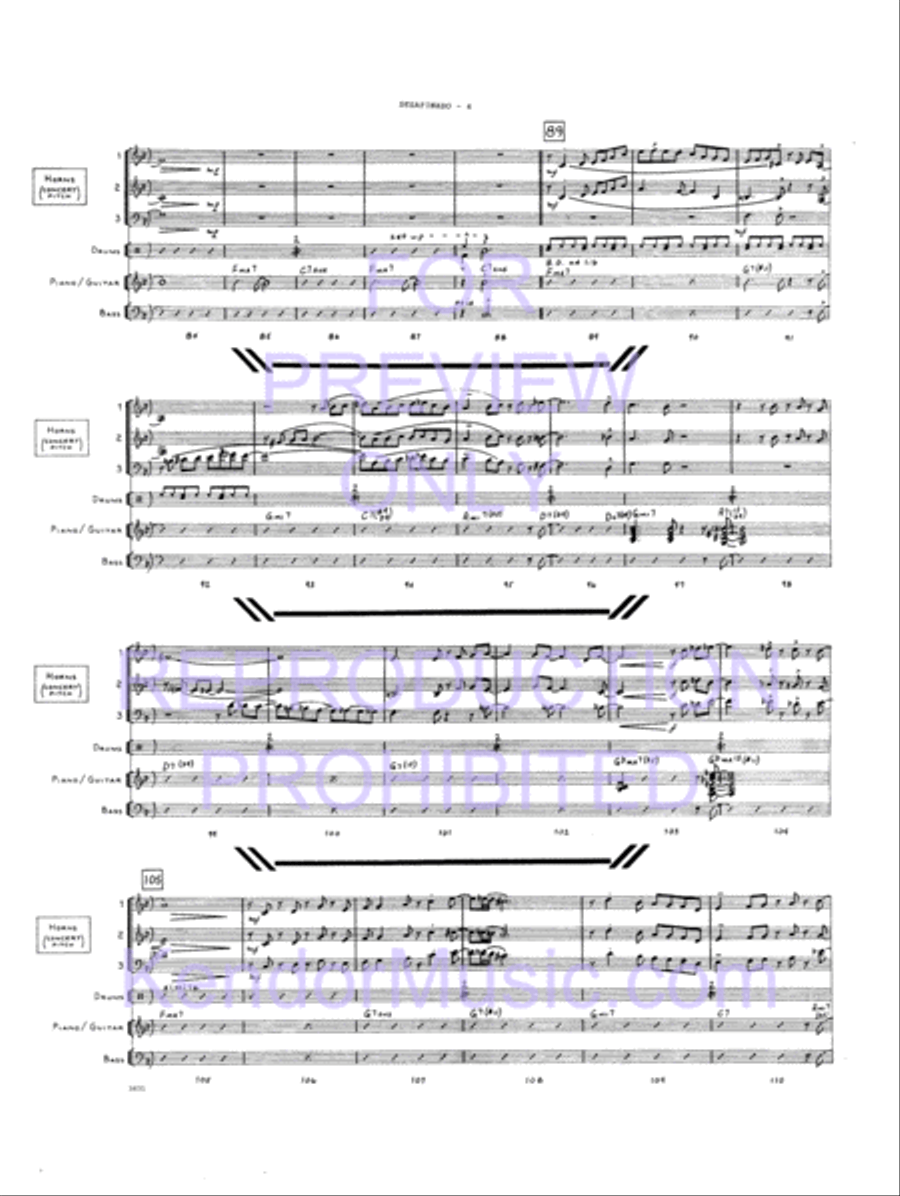 Desafinado (Full Score) Desafinado (Full Score) Jazz Ensemble scores gallery preview page 6