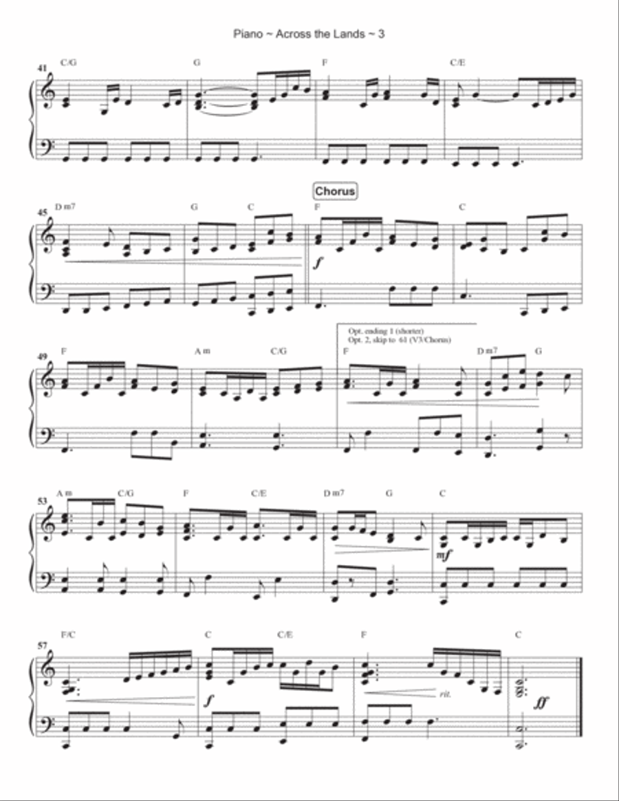 Across The Lands You're The Word Of God Piano Solo scores gallery preview page 4