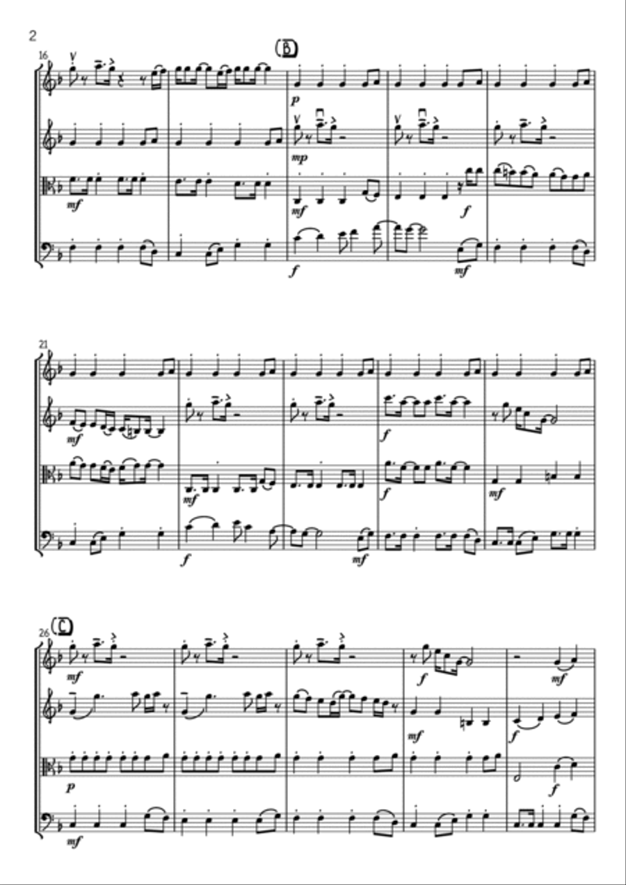 Come On Eileen String Quartet scores gallery preview page 2