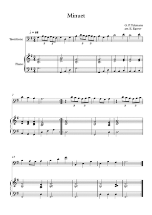 Minuet, Georg Philipp Telemann, For Trombone & Piano