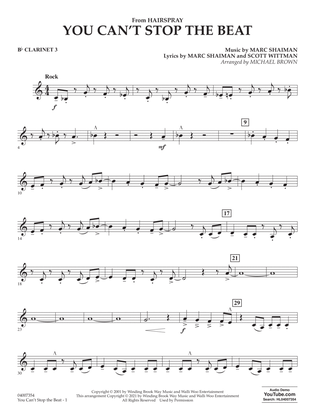 Book cover for You Can't Stop the Beat (from Hairspray) (arr. Michael Brown) - Bb Clarinet 3