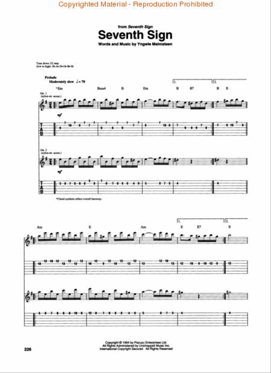 Yngwie Malmsteen Anthology Electric Guitar scores gallery preview page 3