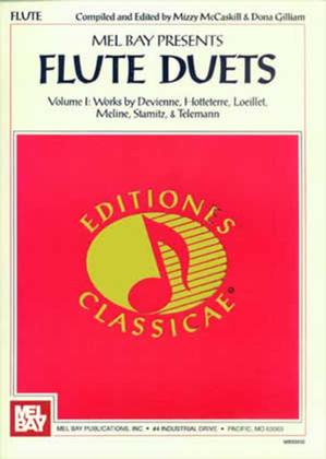 Book cover for Flute Duets-Volume 1: Works by Devienne, Hotteterre, Loeillet, Meline, Stamitz, & Telemann