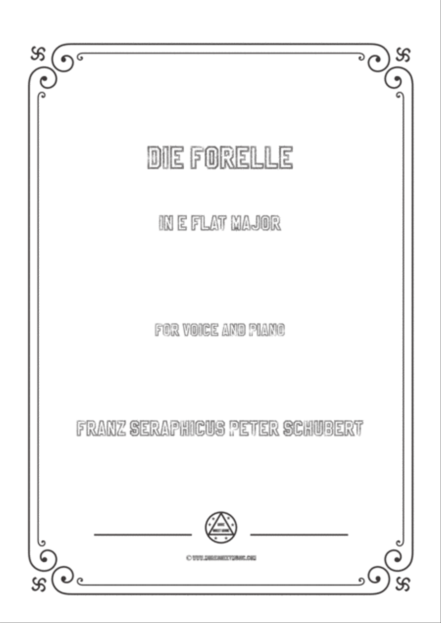 Schubert-Die Forelle in E flat Major,for voice and piano Voice Solo scores gallery preview page 1