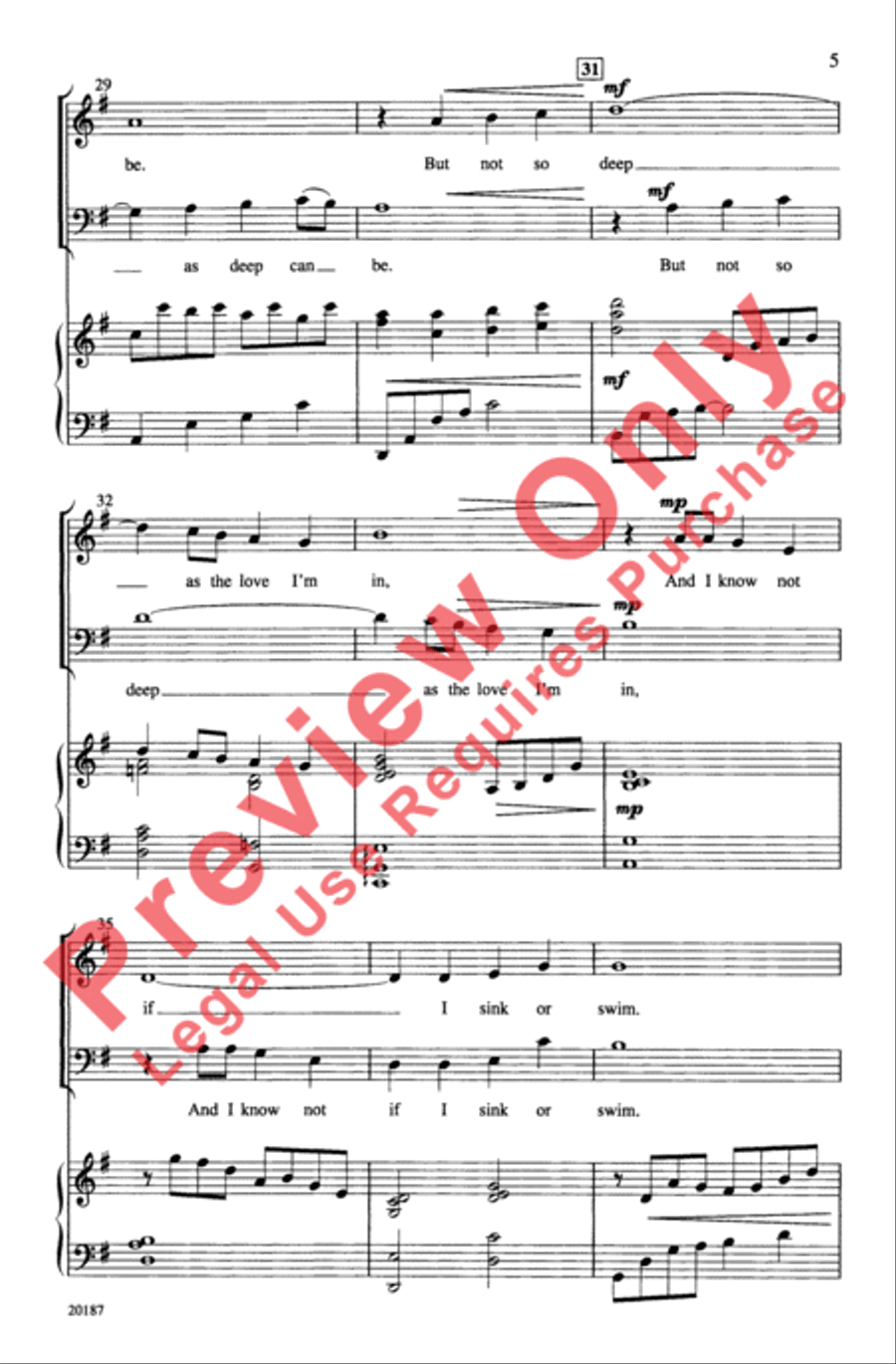The Water Is Wide 4-Part scores gallery preview page 5
