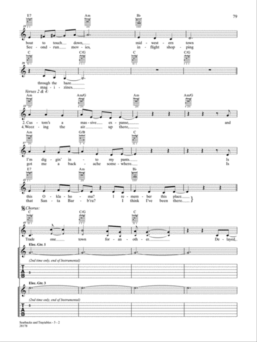 Seatbacks And Traytables Guitar Tablature scores gallery preview page 2