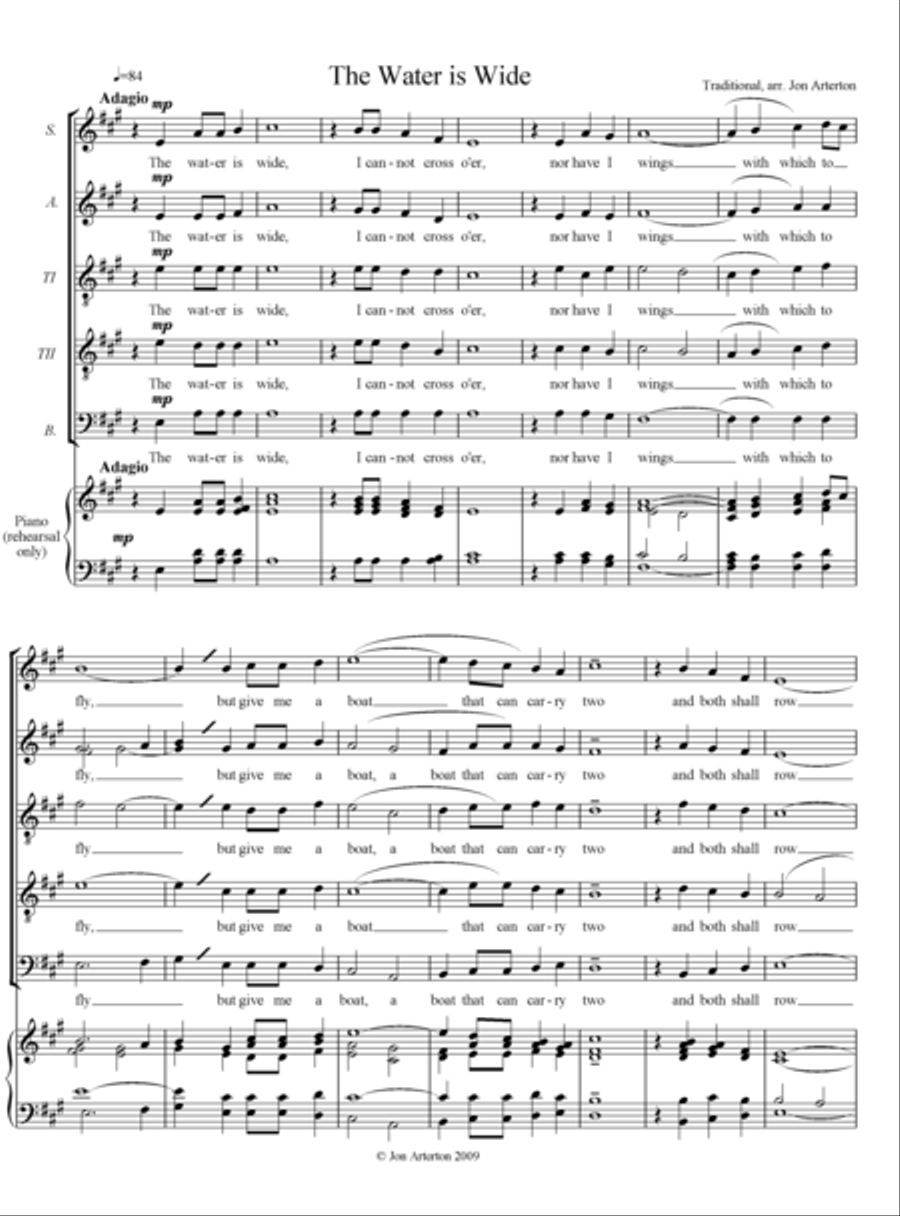 The Water is Wide - SATTB a cappella SATTB scores gallery preview page 1