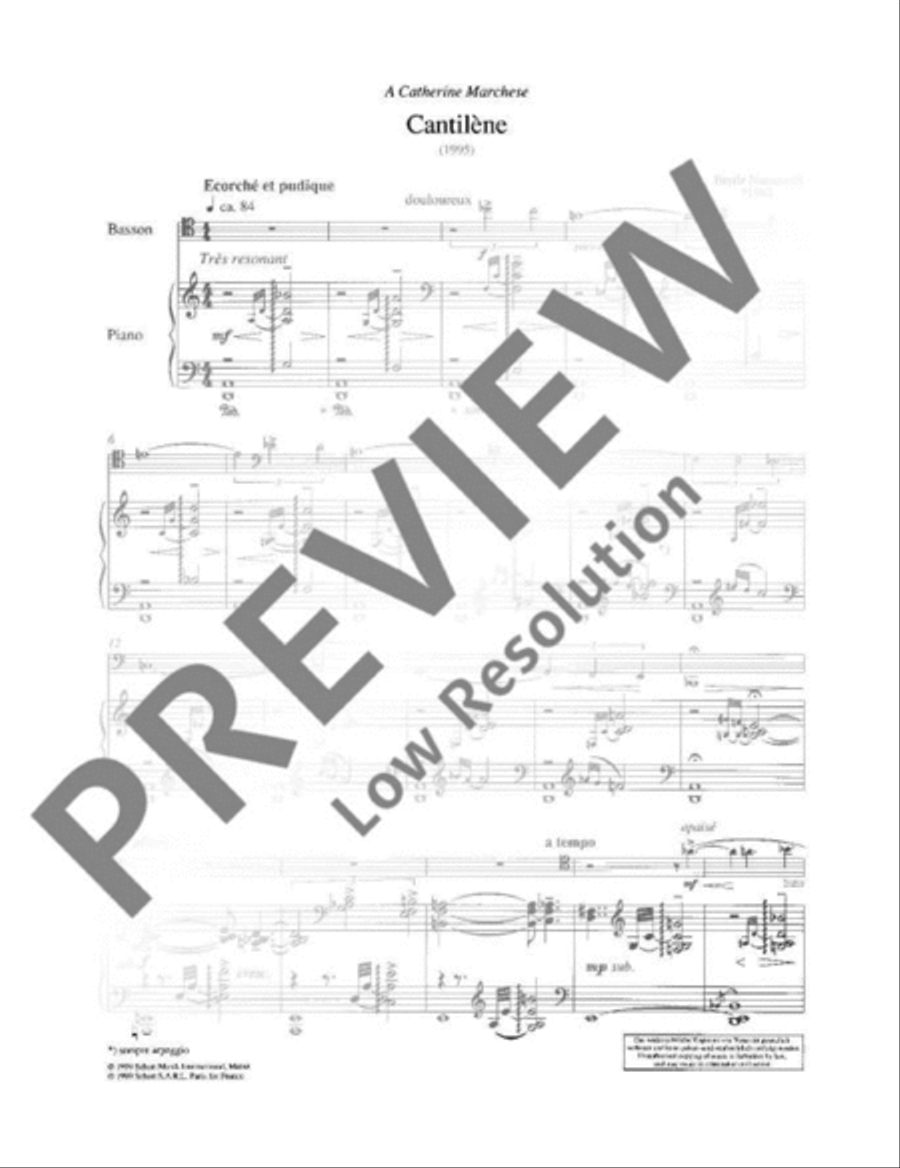 Cantilène Bassoon Solo scores gallery preview page 3