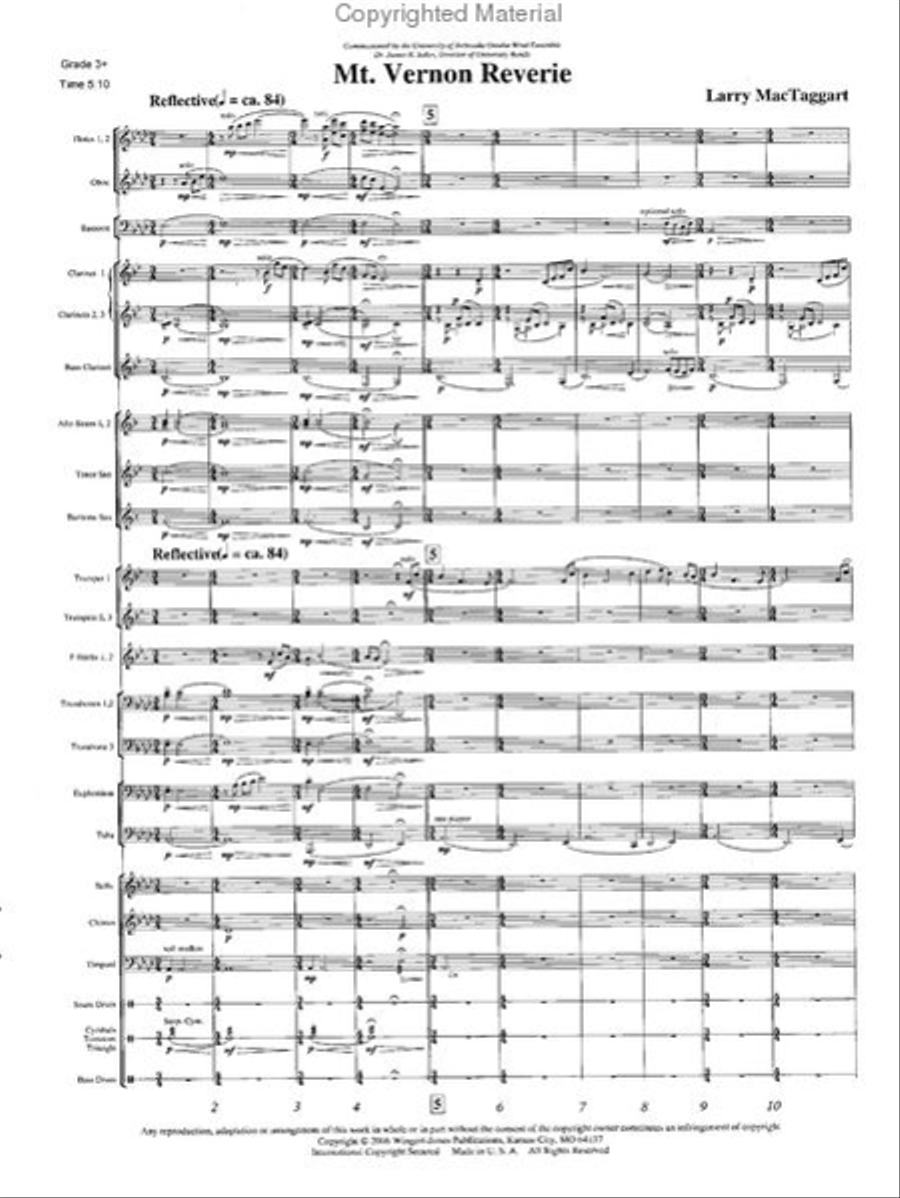 Mount Vernon Reverie Concert Band scores gallery preview page 2