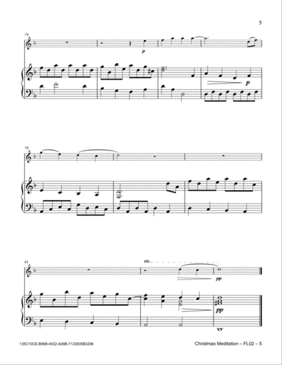 Christmas Meditation Flute Solo scores gallery preview page 5