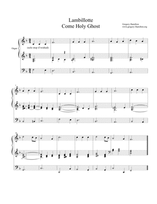 Come Holy Ghost - Lambillotte - Alternate Harmonization