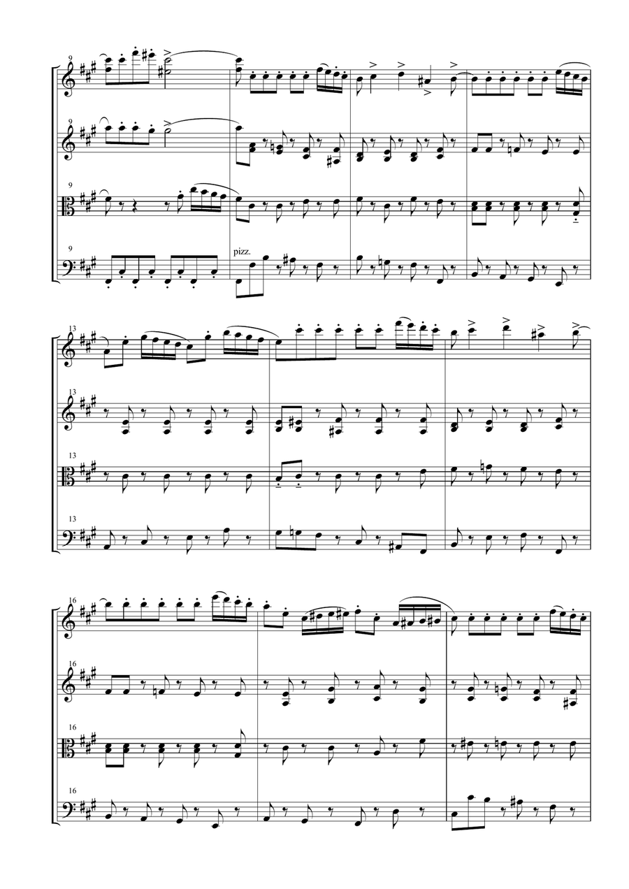 Dance of the Little Swans for String Quartet String Quartet scores gallery preview page 4