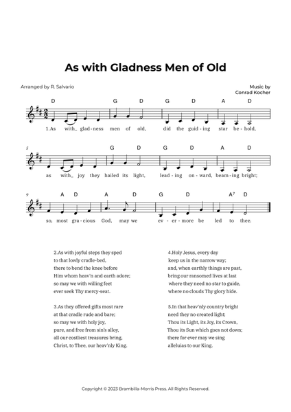 As with Gladness Men of Old (Key of D Major) image number null