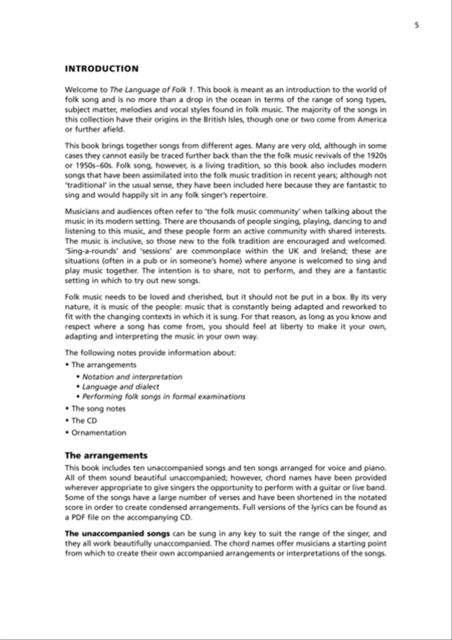 The Language of Folk, Book 1 Voice scores gallery preview page 2