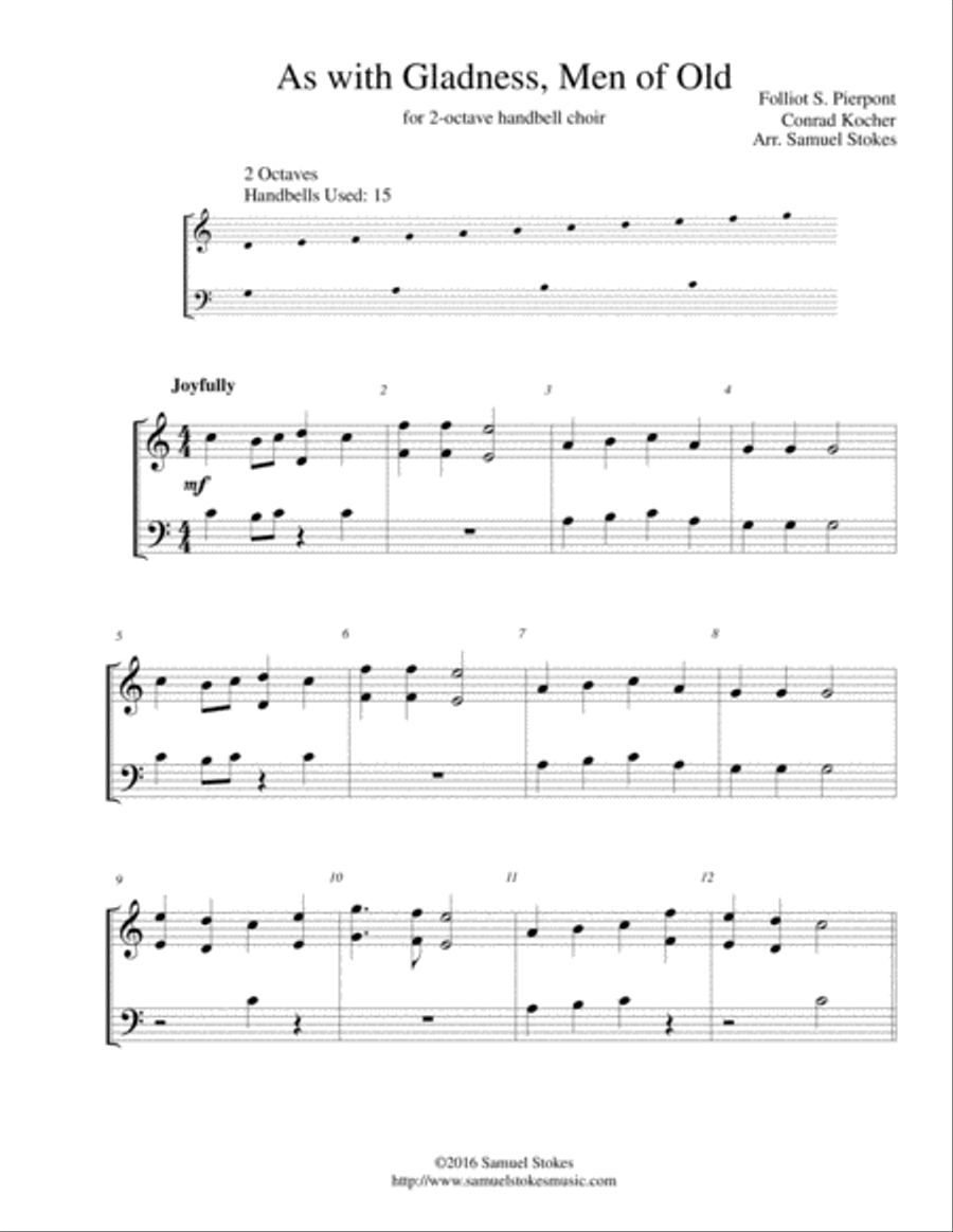 As with Gladness, Men of Old - for 2-octave handbell choir 2-Octaves scores gallery preview page 1