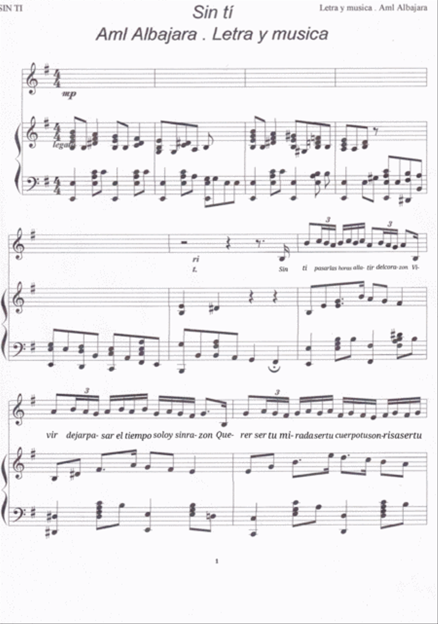 Sin Ti Sin Ti Voice scores gallery preview page 2
