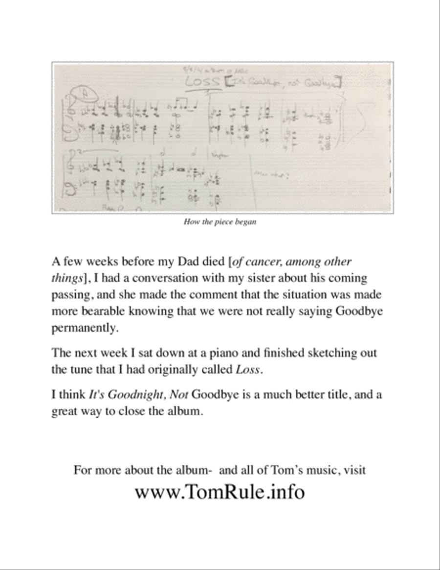 It's Goodnight, Not Goodbye Piano Solo scores gallery preview page 2