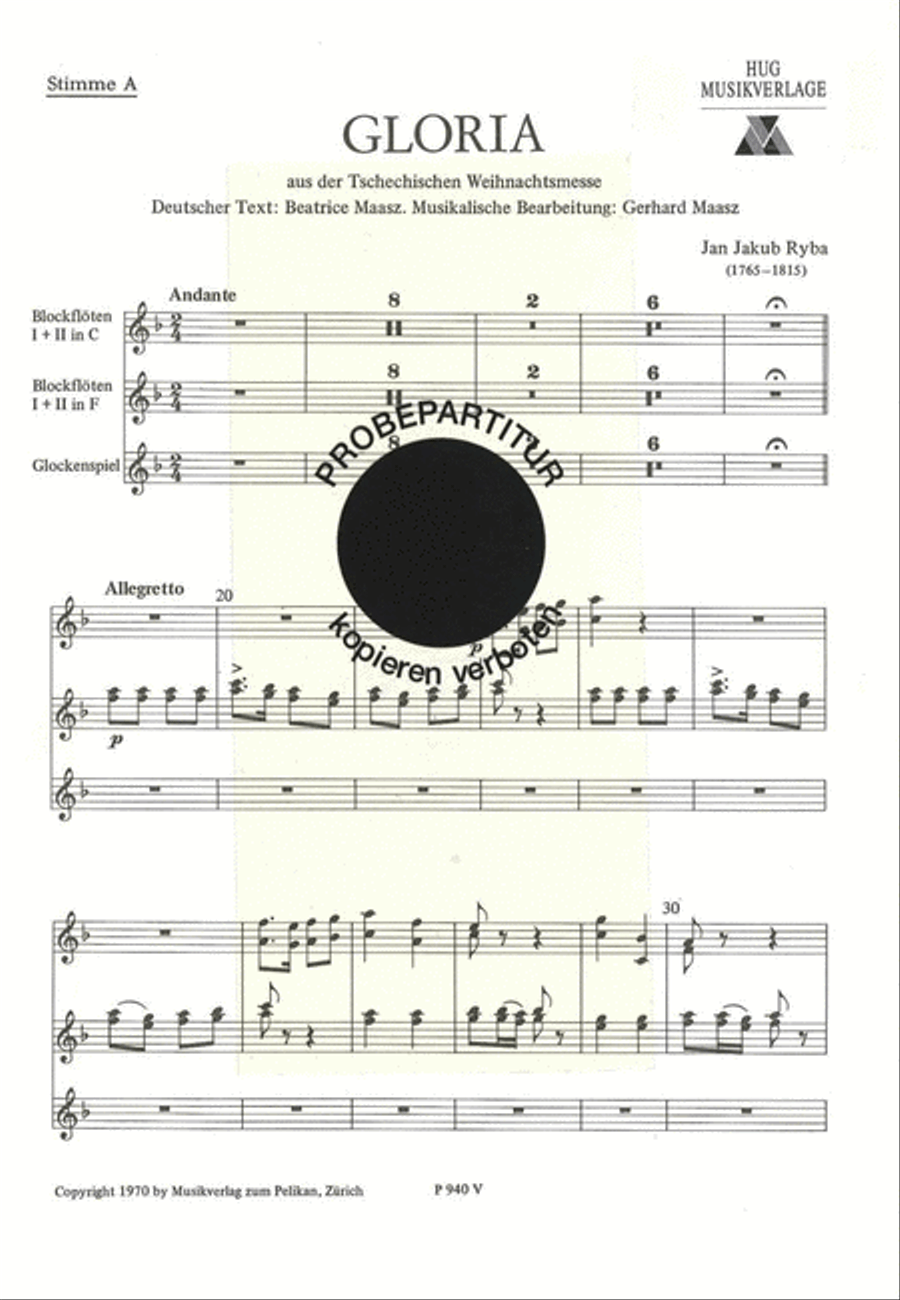 Gloria - Tschechische Weihnachtsmesse Choir scores gallery preview page 1