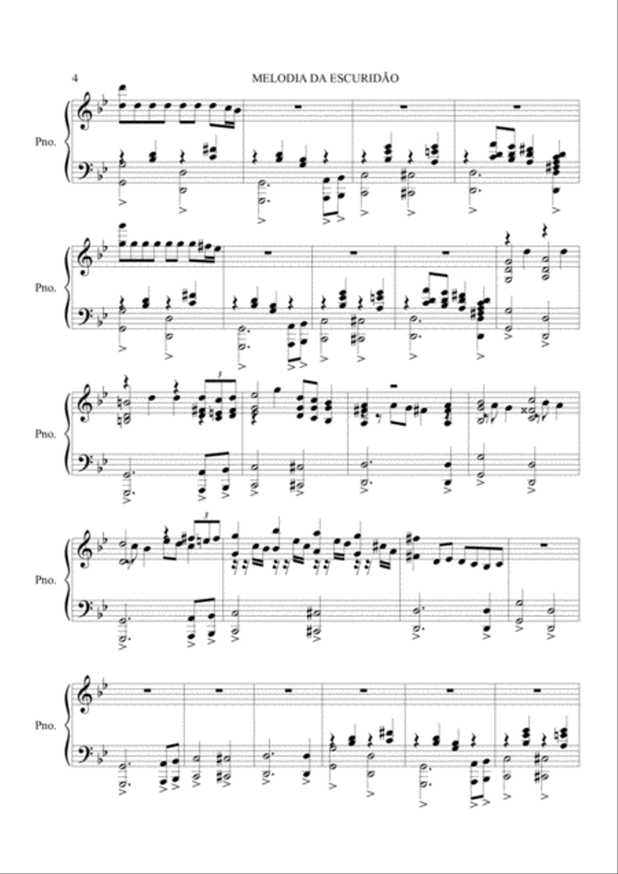 Melodia da Escuridão Melodia da Escuridão Piano Solo scores gallery preview page 4