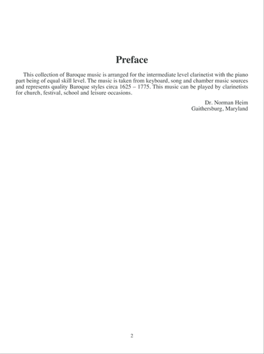 Baroque Music for Clarinet Clarinet Solo scores gallery preview page 3