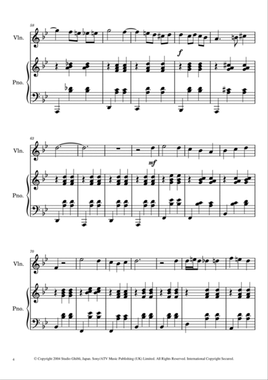 Merry-go-round Of Life Violin Solo scores gallery preview page 4