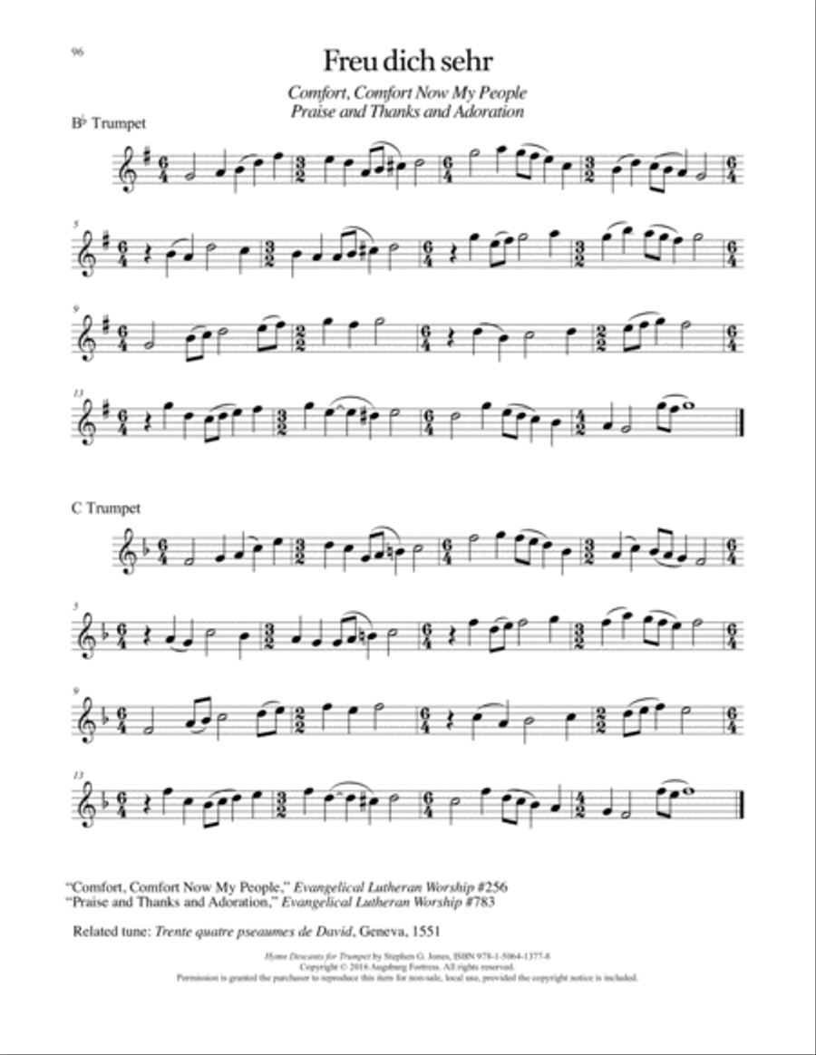 Hymn Descants for Trumpet C Trumpet scores gallery preview page 97