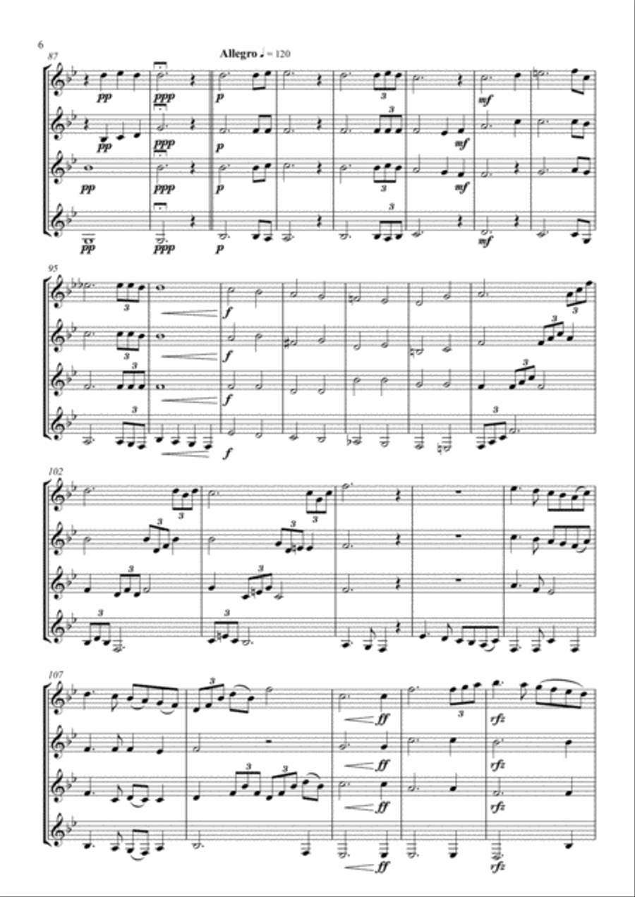 Concert Piece for Horn Quartet French Horn Quartet scores gallery preview page 6