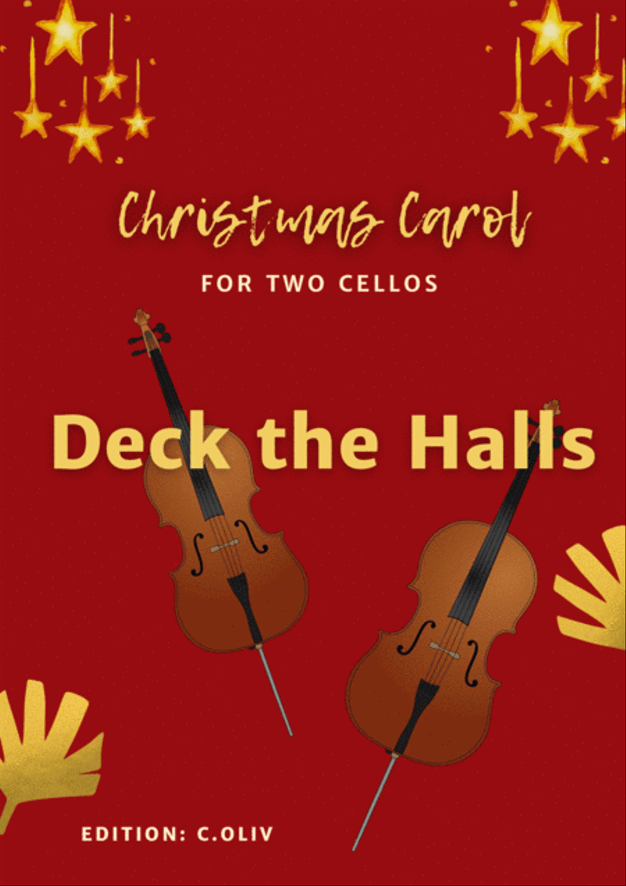 Deck the Halls- Easy Cello Duet for Beginners String Duet scores gallery preview page 1
