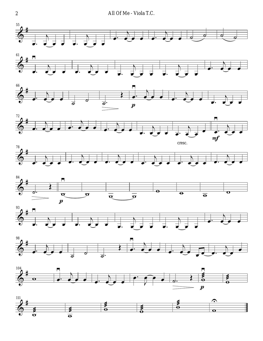 All Of Me String Quartet scores gallery preview page 6