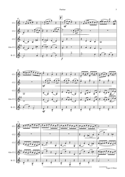 Fugue G Minor - (the 'little') - BWV 578 - Swing - Clarinet Quartet