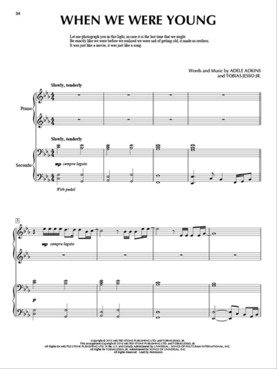Adele for Piano Duet 1 Piano, 4-Hands scores gallery preview page 4
