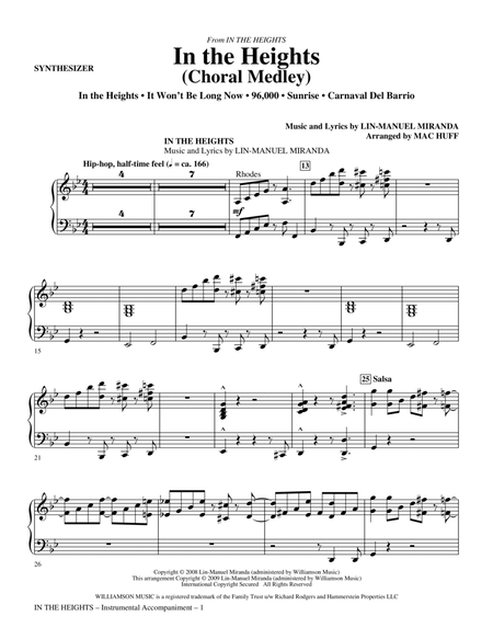 In The Heights (Choral Medley) (arr. Mac Huff) - Synthesizer
