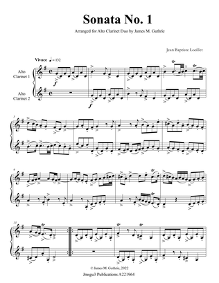 Loeillet: Six Sonatas Op. 5 No. 2 Complete for Alto Clarinet Duo