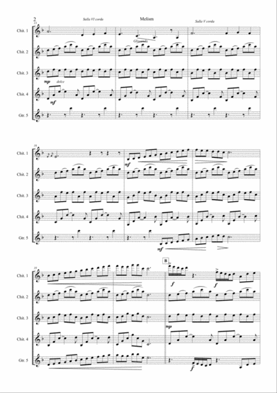 Melism - per 4 Chitarre e Basso Small Ensemble scores gallery preview page 4