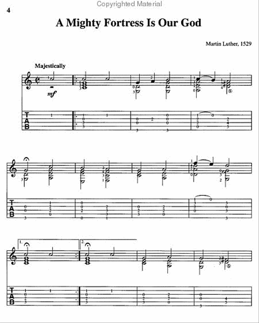 Favorite Hymns for Easy Guitar with Performance CD Guitar Tablature scores gallery preview page 2