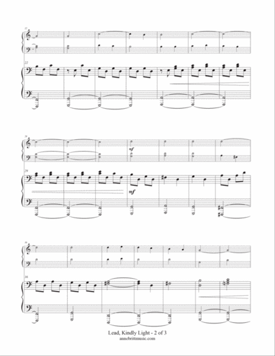 Lead, Kindly Light (late elementary student/teacher piano duet) Piano Method scores gallery preview page 2