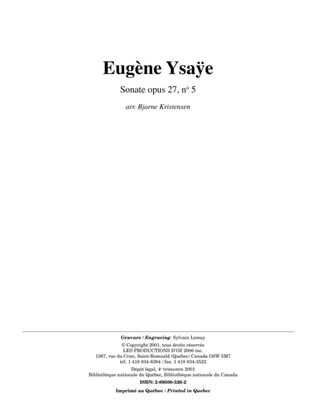 Book cover for Sonate opus 27, no 5