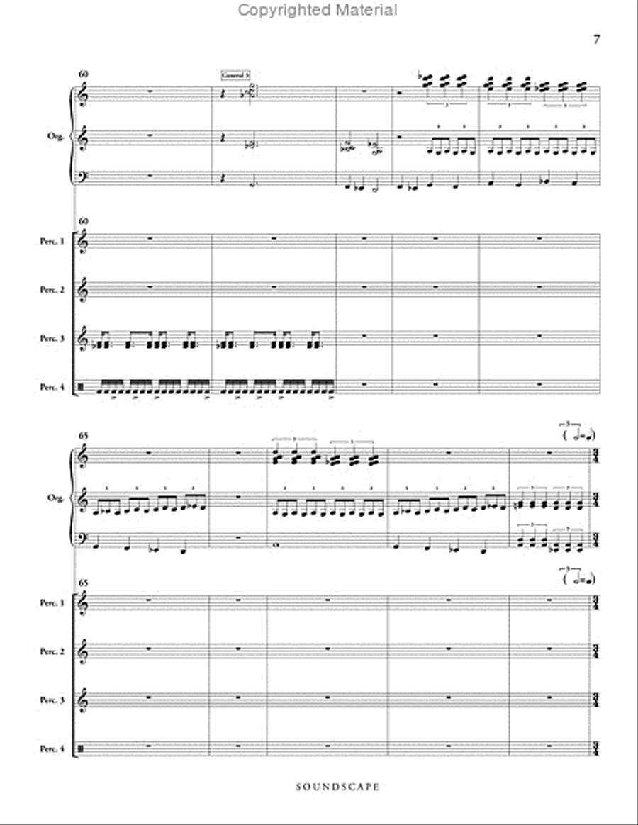 Soundscape for Organ & Percussion Ensemble (score & parts) Percussion Ensemble scores gallery preview page 8
