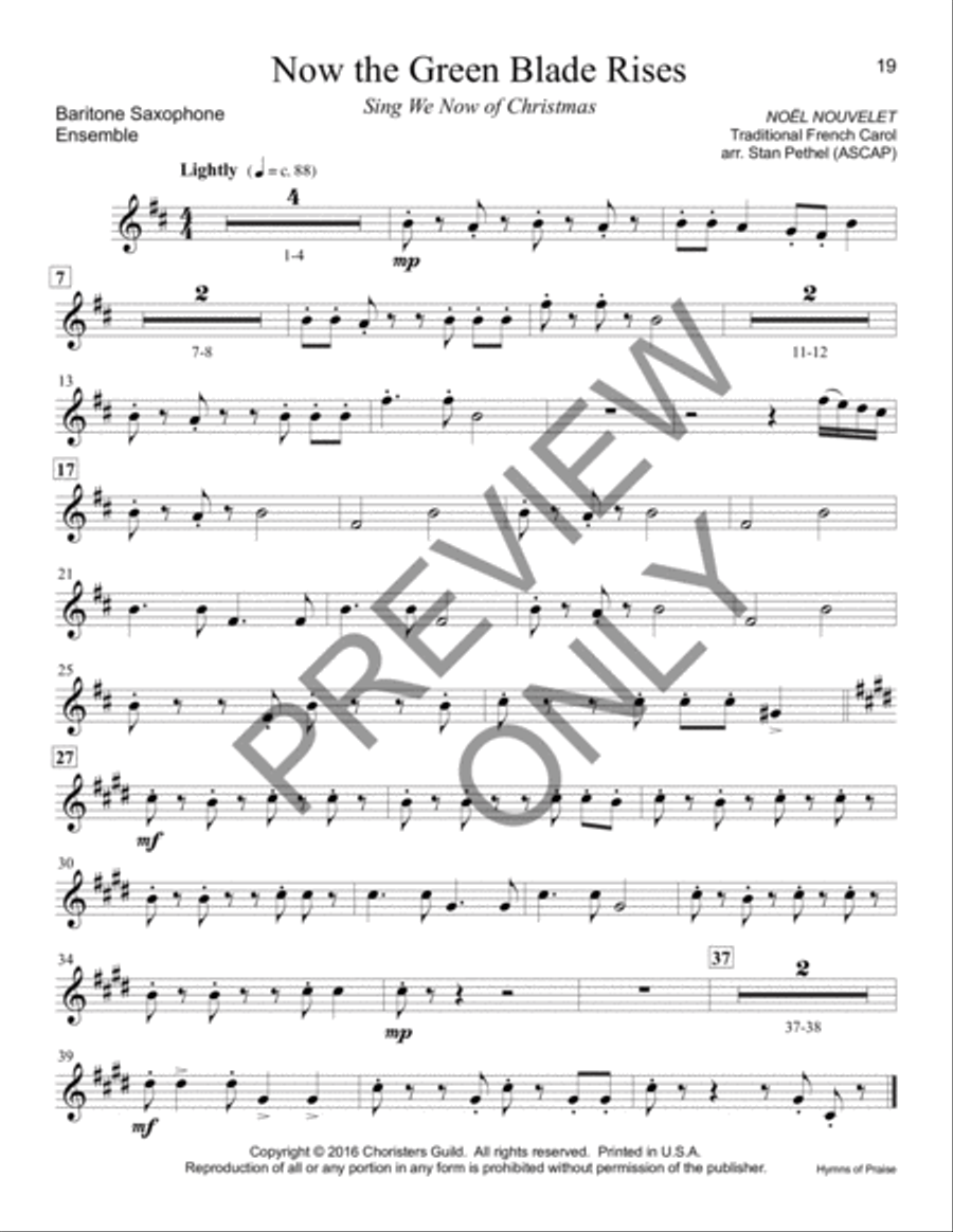 Hymns of Praise - Baritone Saxophone Baritone Saxophone scores gallery preview page 3