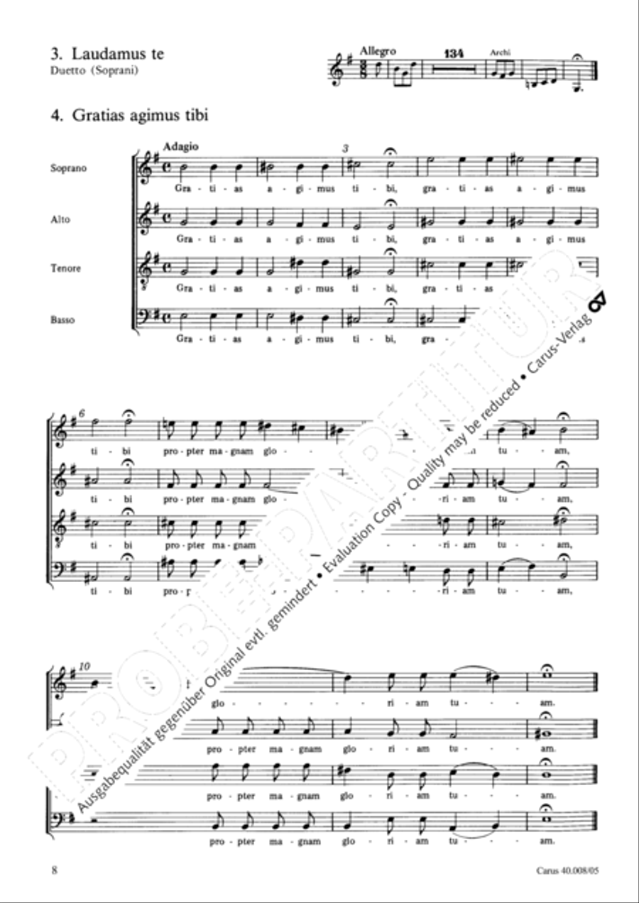 Introduzione e Gloria 4-Part scores gallery preview page 9
