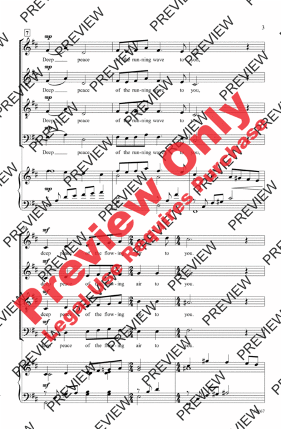 Deep Peace 4-Part scores gallery preview page 3
