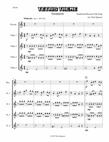 Tetris Theme for Flute Choir image number null