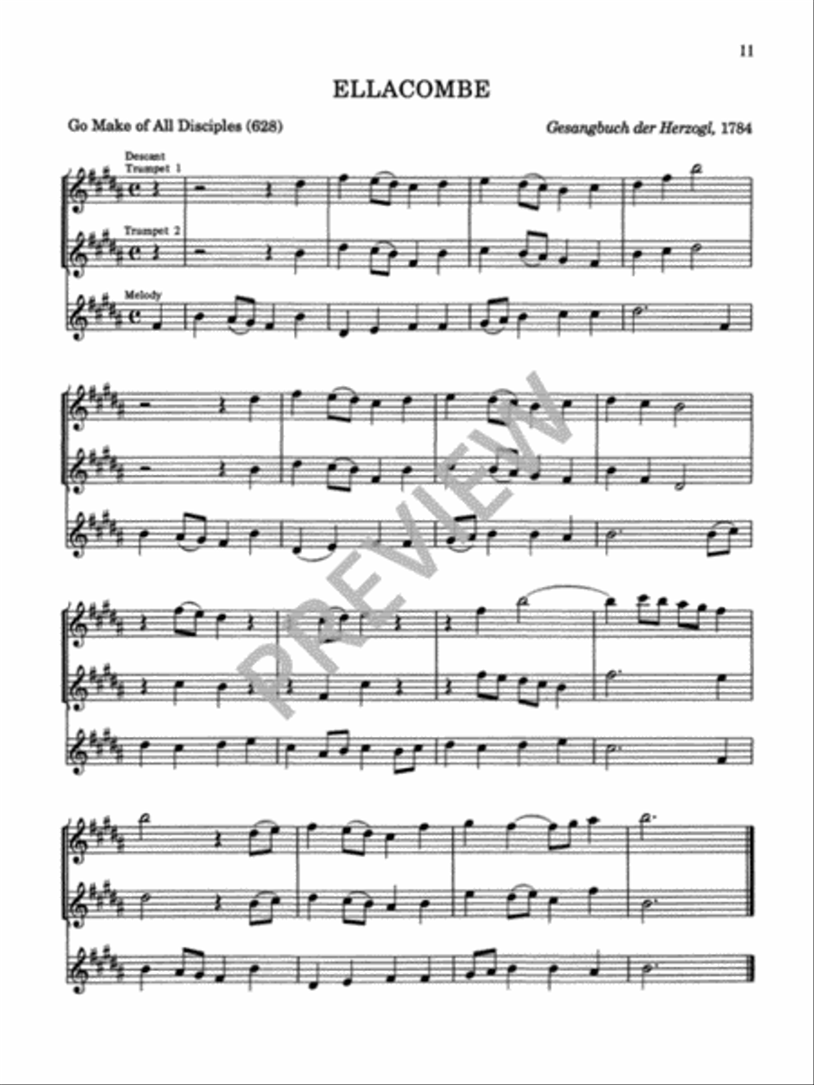 Twenty-Six Hymn Descants on Familiar Hymn-Tunes Trumpet scores gallery preview page 13