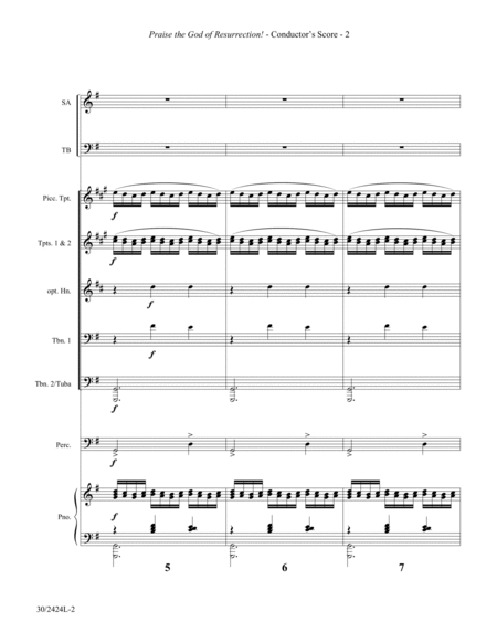 Praise the God of Resurrection! - Brass and Percussion Score and Parts - Digital