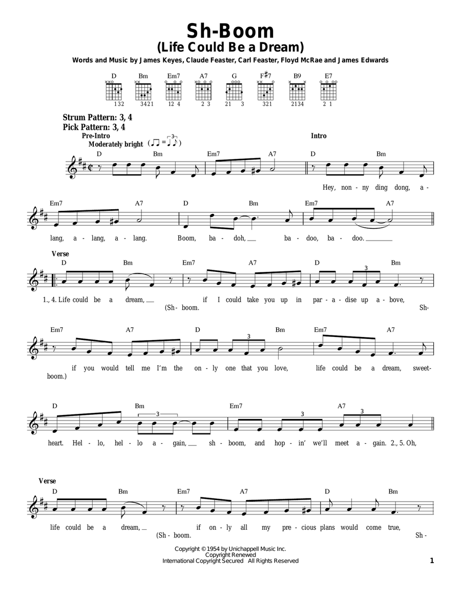 Sh-Boom (Life Could Be A Dream) Acoustic Guitar scores gallery preview page 1