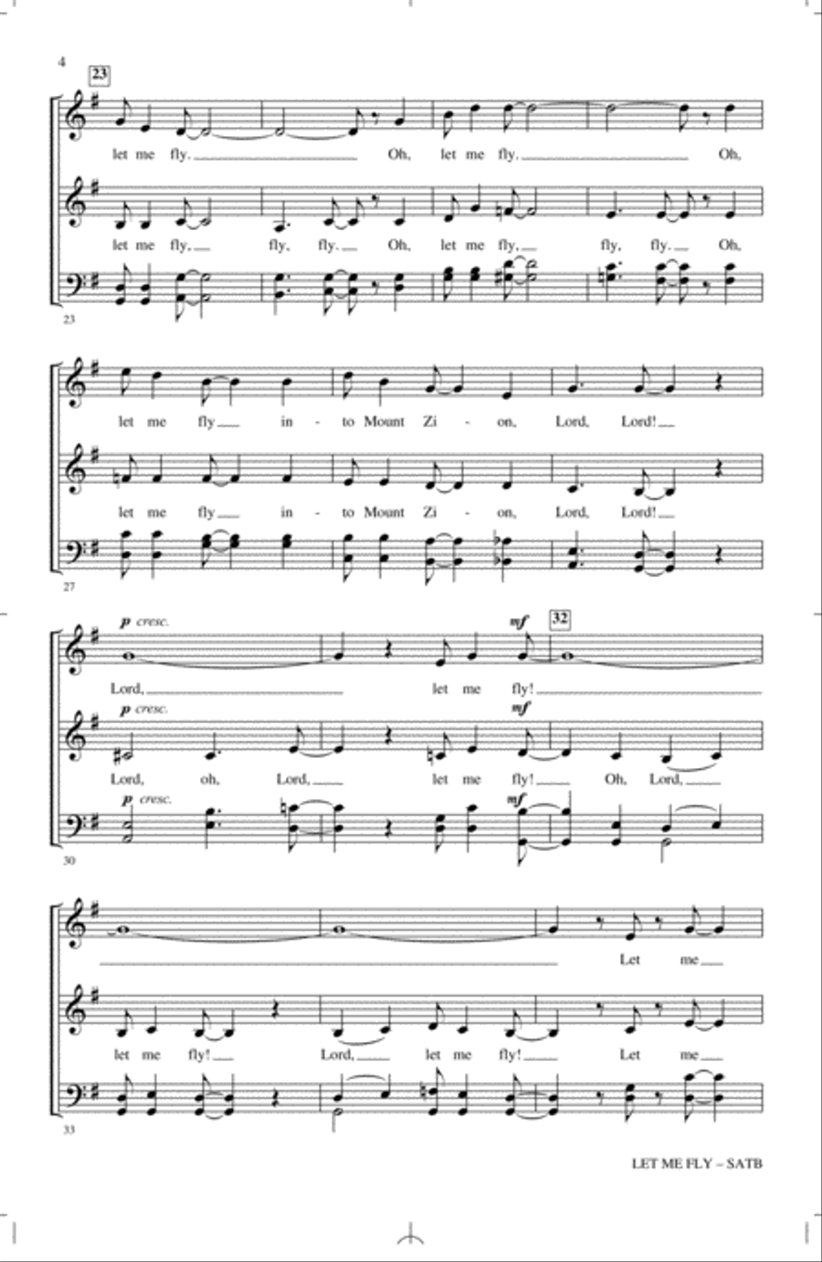 Let Me Fly (arr. Kirby Shaw) 4-Part scores gallery preview page 3