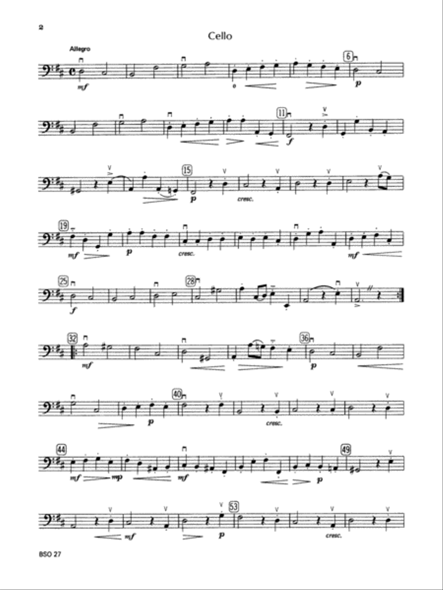 Chamber Suite in D: Cello String Orchestra scores gallery preview page 2