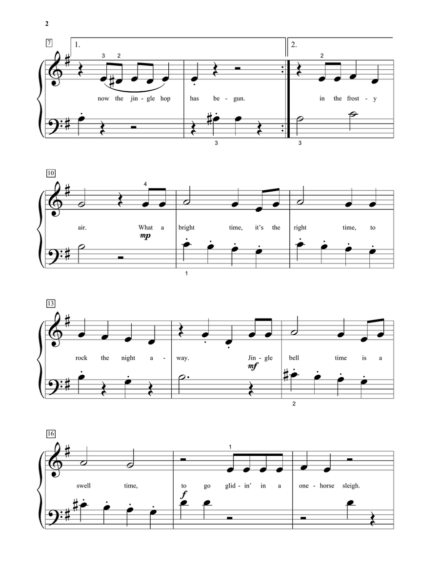 Jingle-Bell Rock (arr. Phillip Keveren) Easy Piano scores gallery preview page 2
