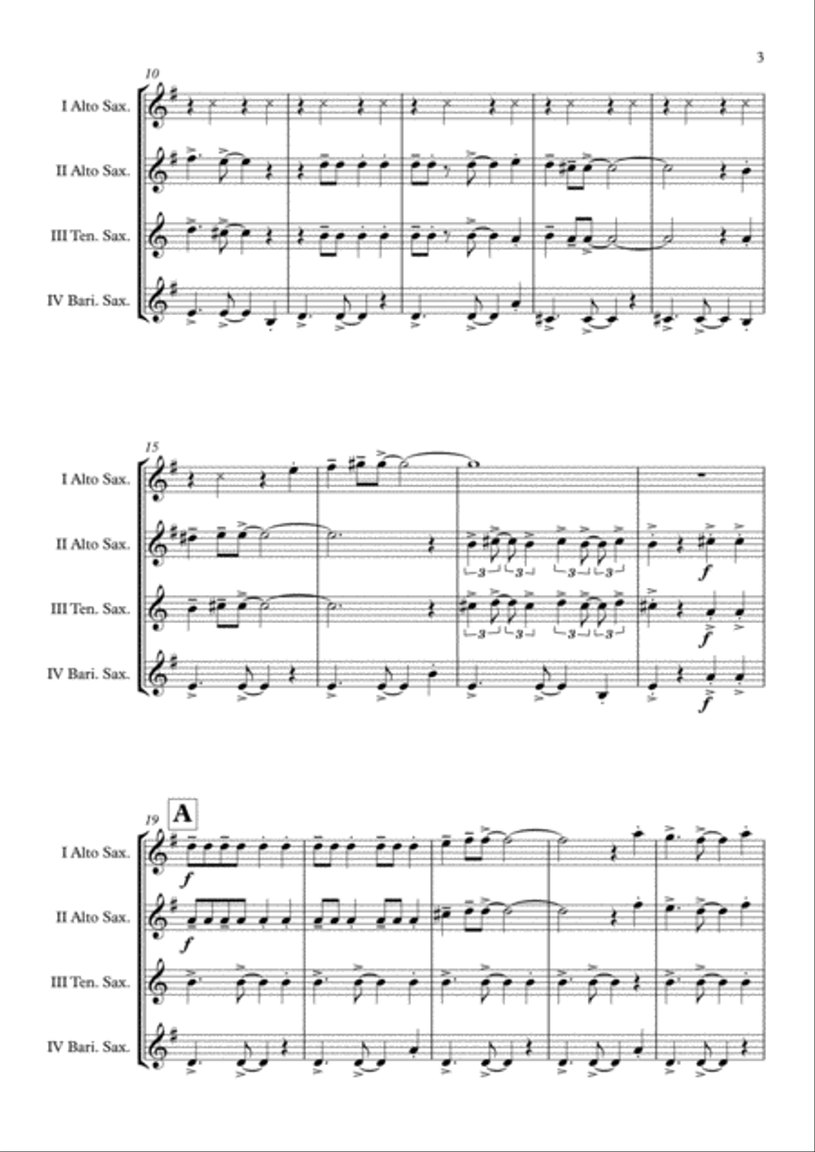 Rosanna Rosanna Saxophone Quartet scores gallery preview page 4